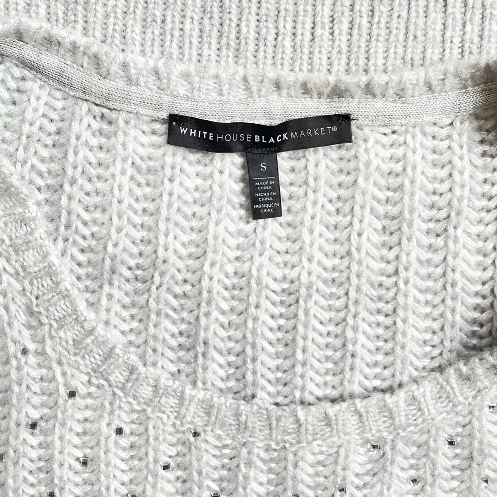WHBM Sparkly Mirror Sequin Embellished Sweater - Picture 11 of 13